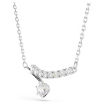Matrix necklace Round cut, White, Rhodium plated